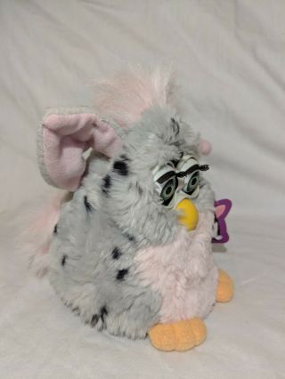 Vintage Furby 1998 Gray Black Spots Pink Belly And Ears With Tags Non - 3
