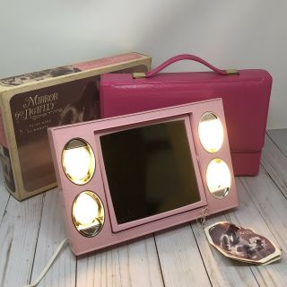 Vintage Light Up Makeup Mirror W Case Mary Kay Pink Travel Portable Oldstock