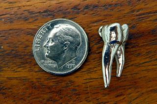 Vintage Sterling Silver Wisdom Tooth Molar Dentist Dental Solid 3d Charm