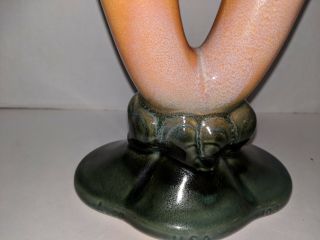 Vintage Hull Art Pottery Medley Double Cornucopia Bud Vase Brown/Green 9 