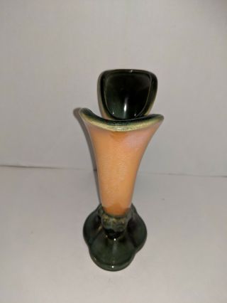 Vintage Hull Art Pottery Medley Double Cornucopia Bud Vase Brown/Green 9 