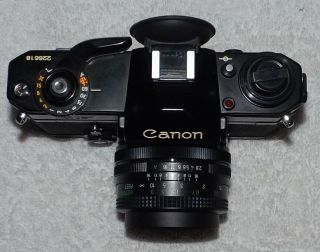 Vintage Canon EF 35mm SLR Film Camera with Vivitar 28mm Wide Angle Lens - 3