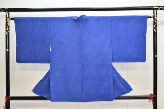 Vintage Silk Kimono Jacket:classic Blue Diagonal@ym72
