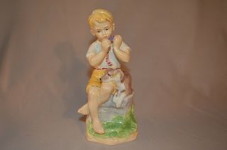 Vintage Royal Worcester F.  G.  Doughty Figurine - June Boy With Dog 3456