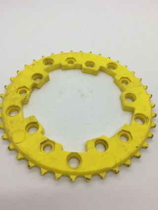 Bmx Old School Vintage Yellow Addicts Chain Ring 40 Tooth