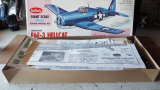 Vintage Balsa Wood Kit WWII F6F - 3 Hellcat Giant Scale Model Guillow ' s GUI - 1005 2
