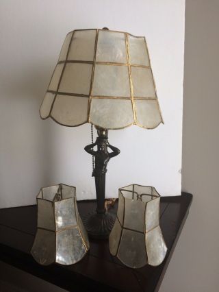 Vintage Capiz One Of A Kind Lamp