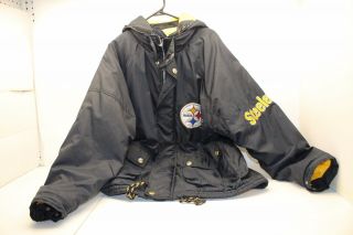 Vintage Pittsburgh Steelers Mirage Sideline Coat Jacket Large L