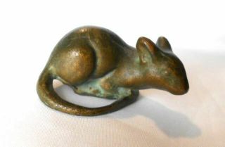 Unusual Small Vintage Bronze Metal Mouse Mice Rat Figurine Germany Detailed