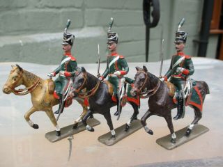 Vintage Metal Mounted Soldiers X 3 Possibly French Or German Maker Unknown