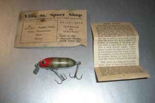 Bass Size Jinx Lure Paper By Rinehart Tackle Of Michigan