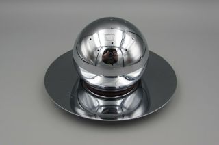 Vintage Art Deco Chrome Chase Cocktail Ball & Underplate - Russel Wright
