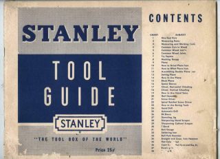 Vintage 1950 Stanley Reference Tool Guide Carpentry Wood Plane Saw Book Tools