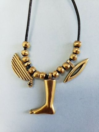 Vintage Metropolitan Museum Of Art Mma Egyptian Hieroglyphics Charm Necklace