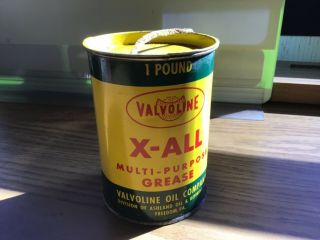 Vintage Collectible Advertising Valvoline Oil Company X - All Grease Can