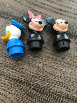 Vintage Fisher Price Little People Disney Illco Donald Duck Minnie Mickey Mouse 2