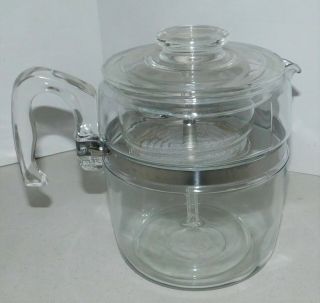 Pyrex Vintage Flameware Percolator 9 Cup Glass Coffee Pot Complete