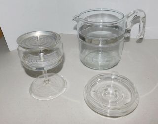 Pyrex vintage Flameware Percolator 9 Cup Glass Coffee Pot Complete 3