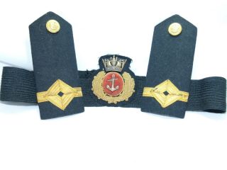 Vintage Canadian Merchant Marine Officer Cap Badge And Shoulder Boards