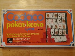 Poker - Keeno Game By Cadaco 340 1971 Red Chips Vintage