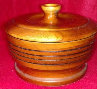 George Logan Vintage Wooden Bowl,  W/lid,  Hand Made,  Carved - Erwin Tenn.  Vintage