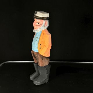 VINTAGE SEA CAPTAIN,  PIRATE AND FISHERMAN WOODEN HAND - CARVED AND PAINTED 5