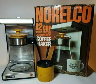 Vintage Norelco 12 Cup Drip Filter Automatic Coffee Maker Box Hd5135
