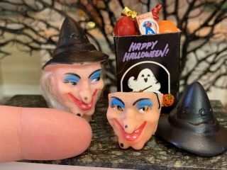 Vintage Miniature Dollhouse Artisan Halloween Silicone Witch Mask Treat Bag 3