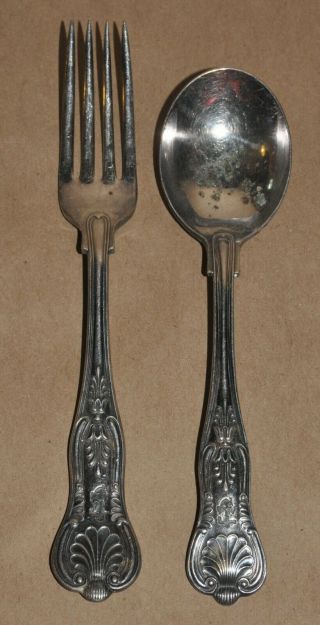Vintage International Silver Co.  Silverplate U.  S.  N.  Navy Fork & Spoon Anchor
