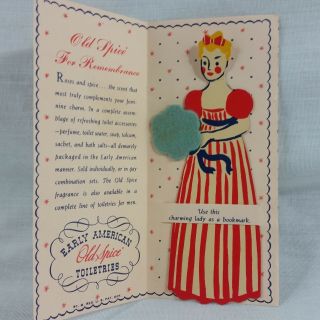 Old Spice Early American Toilet Water Bookmark Order Form Fragrance Ephemera Vtg