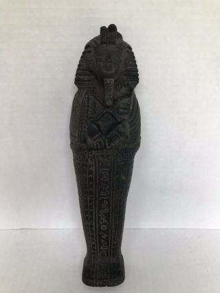 Egyptian Vintage King Statue Figurine Ancient Stone Pharaoh Sculpture 9.  25 "
