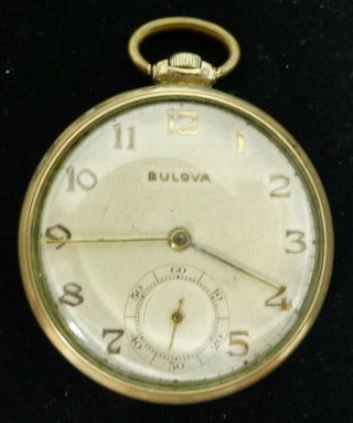 Antique Bulova Gold Filled Pocket Watch 15 Jewels