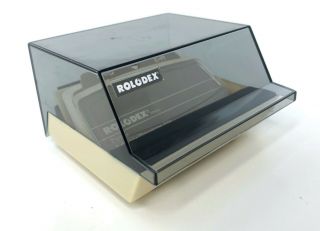 Rolodex S - 300c Petite Covered Address Card File W/ Abc Dividers,  Gray /beige Vtg