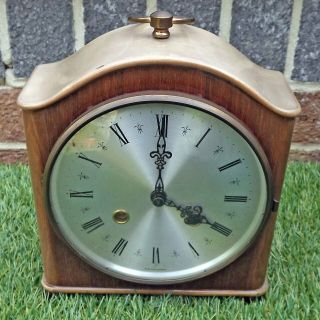 Vintage Hermle 130 - 020 1972? Ting Tang Strike Mantle Clock - German - For Repair