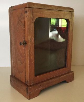 Antique Vintage Wood Display Case // 8 3/4 " X 6 3/4 " X 4 1/8 " //