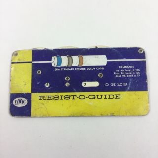 Vintage 1958 Irc Resist O Guide Standard Resistor Color Code Usa