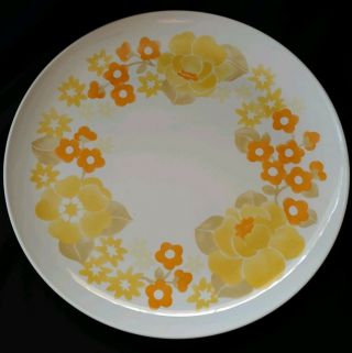 4 Vtg Corelle Centura Summerhill Dinner Plates 10 1/4 " Orange Yellow Flowers