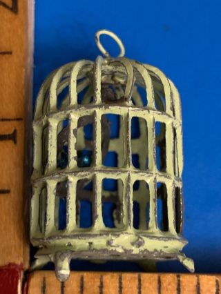MINIATURE DOLL HOUSE FURNITURE VINTAGE Iron Bird Cage neat 5