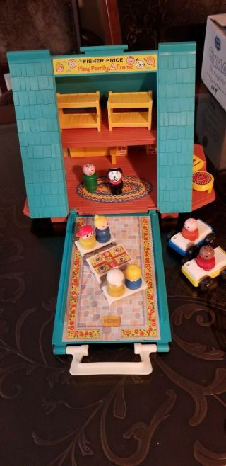 Vintage 1974 Fisher Price Little People A Frame With Accessories 990