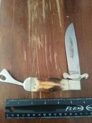 Vintage Parker & Son K419 Swing Guard Folding Knife Stag Made In Japan