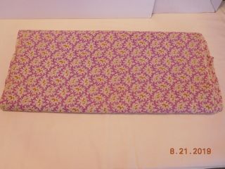 Antique Vintage Sewing Quilting Material Lavender Back W White Flowers 10 Yards