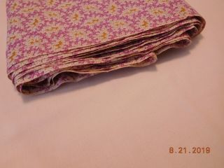 Antique Vintage Sewing Quilting Material Lavender Back w White Flowers 10 Yards 3