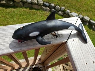Vintage 13 " Long Killer Whale Plastic Toy/figurine