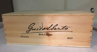 1 Rare Wine Wood Crate Box Case Guidoberto Bolgheri Italia Vintage 10/18