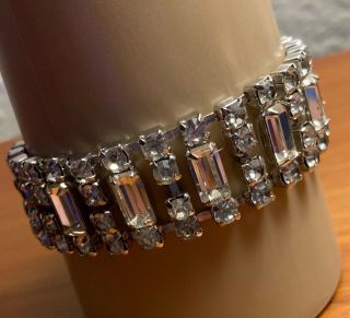 Vintage Kramer Of Ny Clear Crystal Rhinestone Bracelet