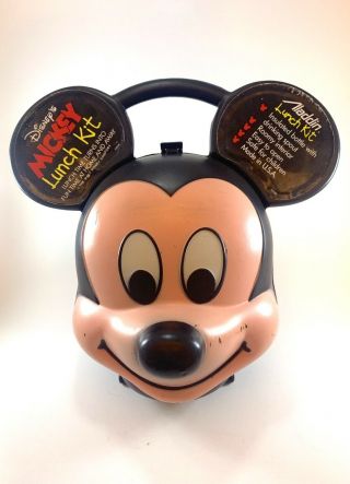 Vintage Walt Disney Aladdin Mickey Mouse Head Lunch Box No Thermos