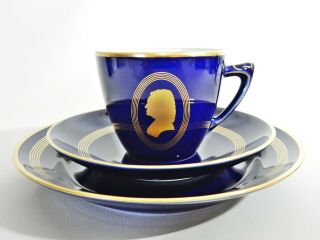 Vintage Bing & Grondahl Famous Composer Pottery Trio Bach Cup Saucer Plate 2