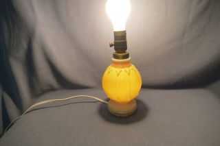 Vintage Aladdin Alacite Ivory Colored Glass Electric Table Lamp G - 44; 1950