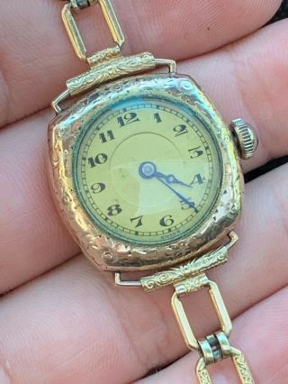Vintage Antique Old Ladies Gold Filled Wrist Watch