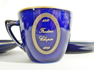 Vintage Bing & Grondahl Famous Composer Pottery Trio Chopin Cup Saucer Plate 4